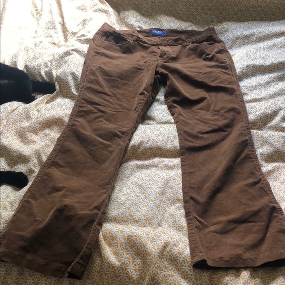 Brown corduroy flare pants